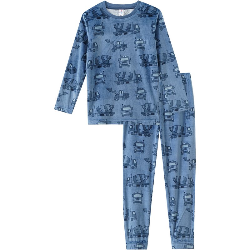 Jungen Schlafanzug mit Baufahrzeugen