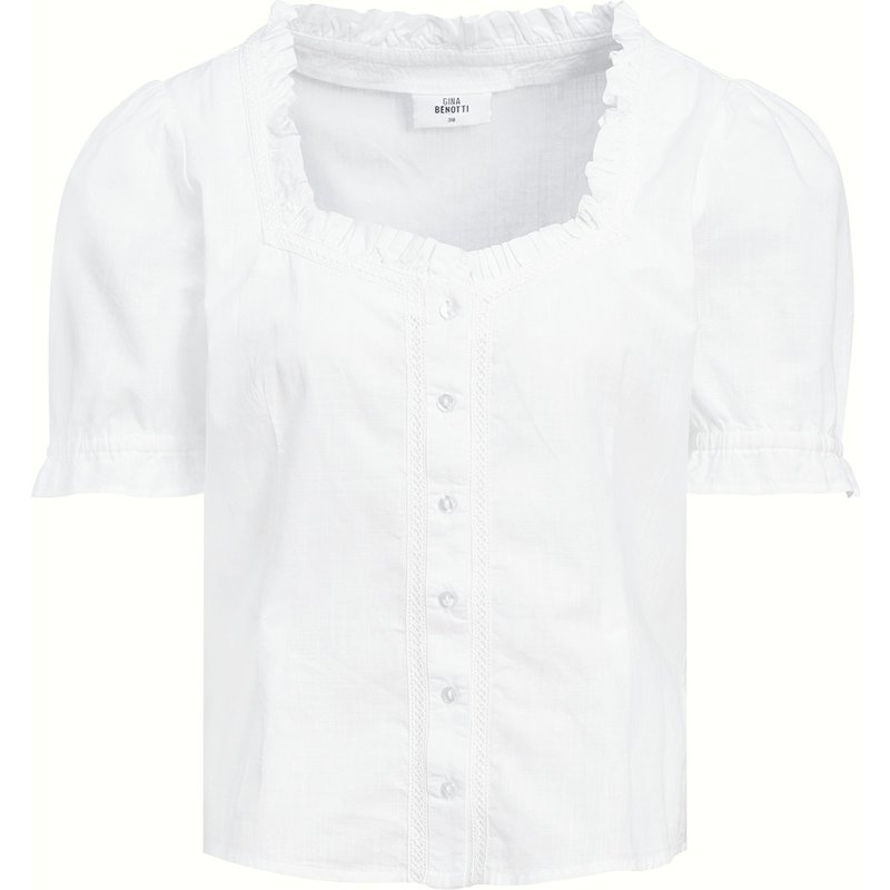 Damen Trachtenbluse mit weitem Ausschnitt