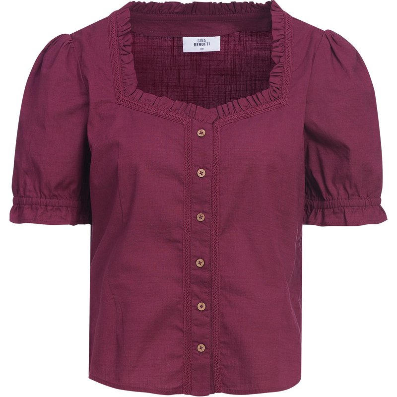 Damen Trachtenbluse mit weitem Ausschnitt