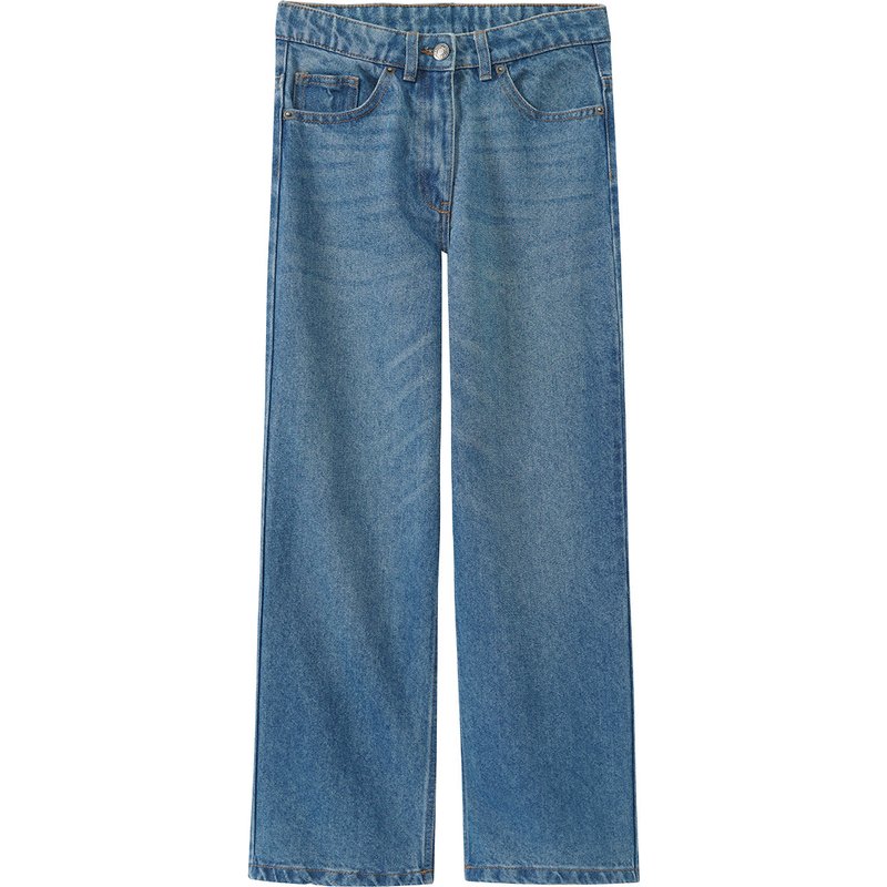 Mädchen Wide-Leg-Jeans mit verstellbarem Bund