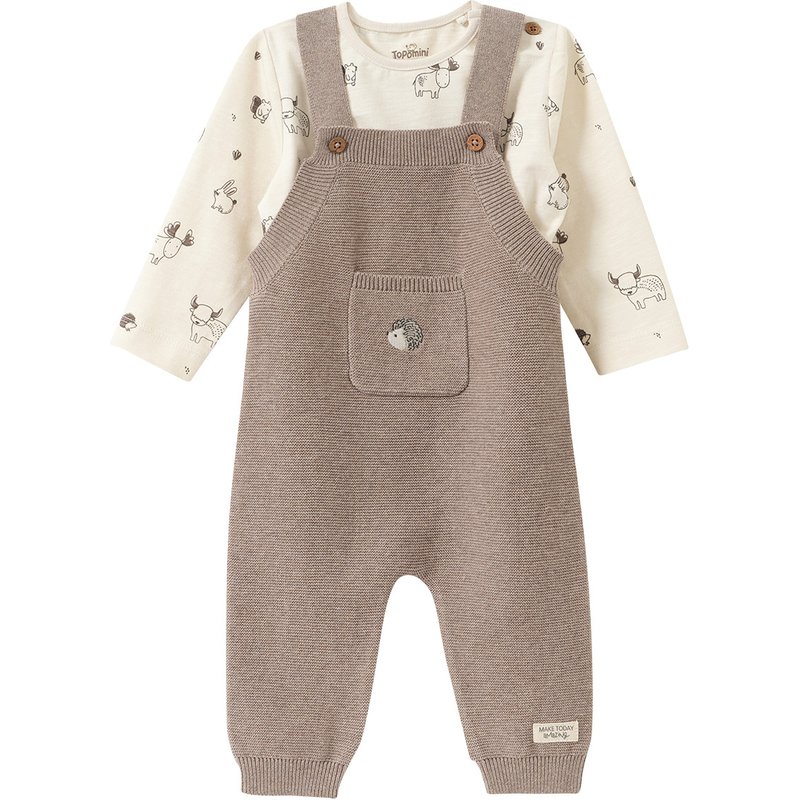 Newborn Set mit Strickoverall und Shirt