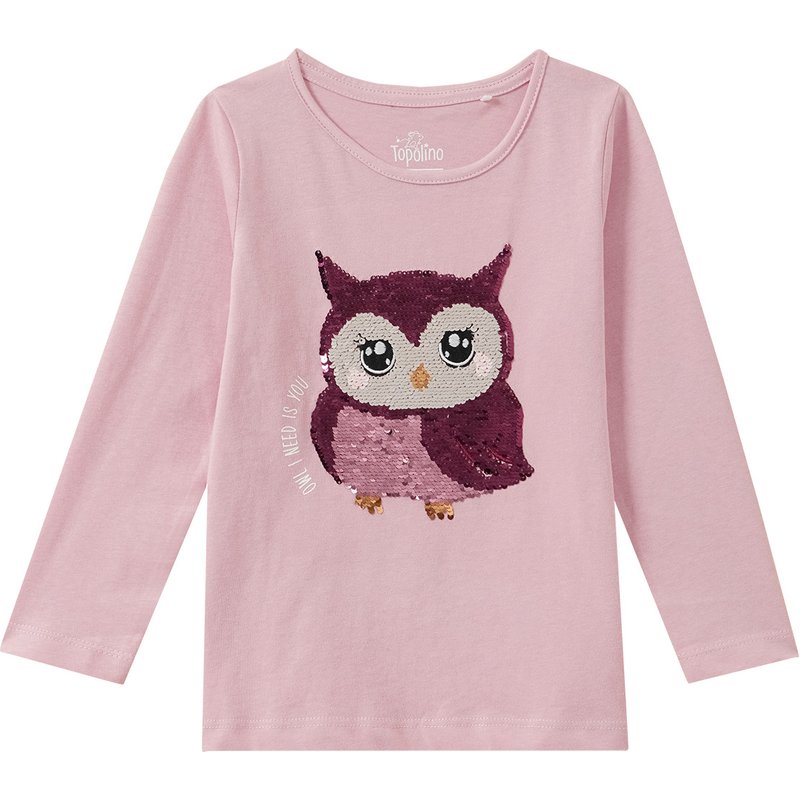 Mädchen Langarmshirt mit Wendepailletten