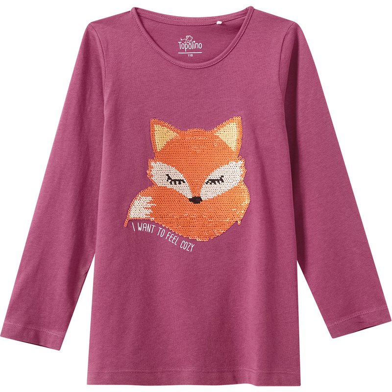 Mädchen Langarmshirt mit Wendepailletten