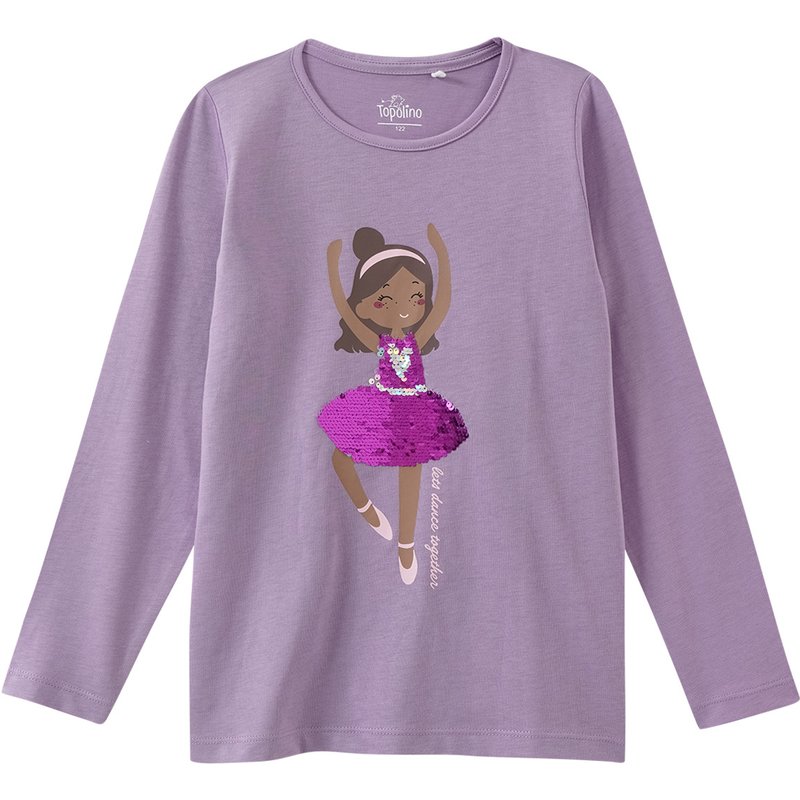Mädchen Langarmshirt mit Wendepailletten