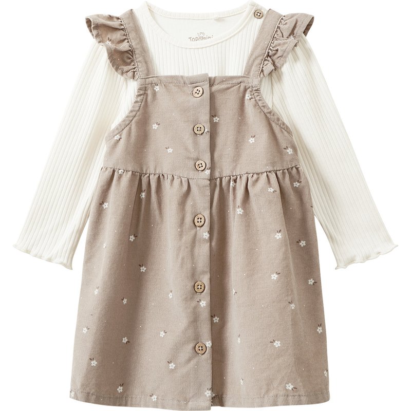 Baby Set mit Cordkleid und Rippshirt