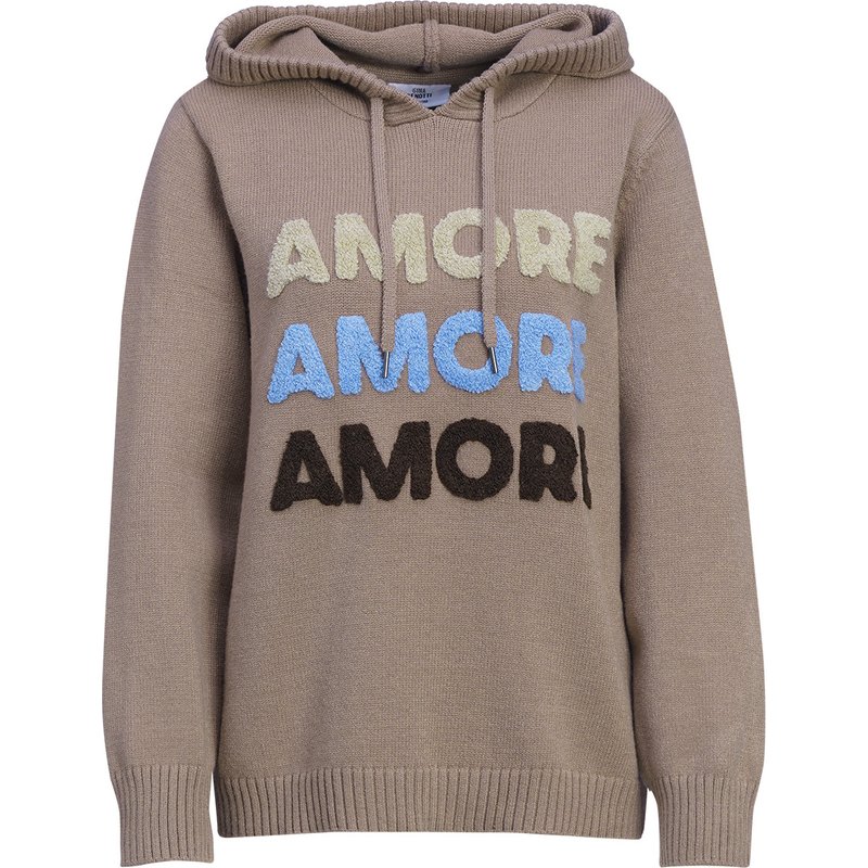 Damen Strickpullover mit Frottee-Applikation