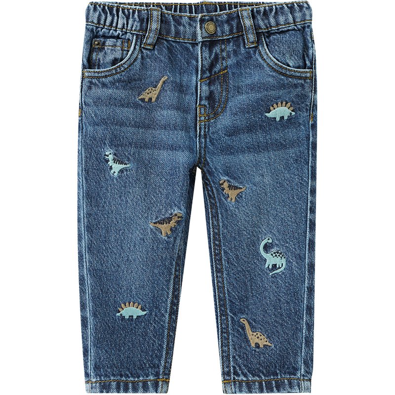 Baby Jeans mit Allover-Stickerei