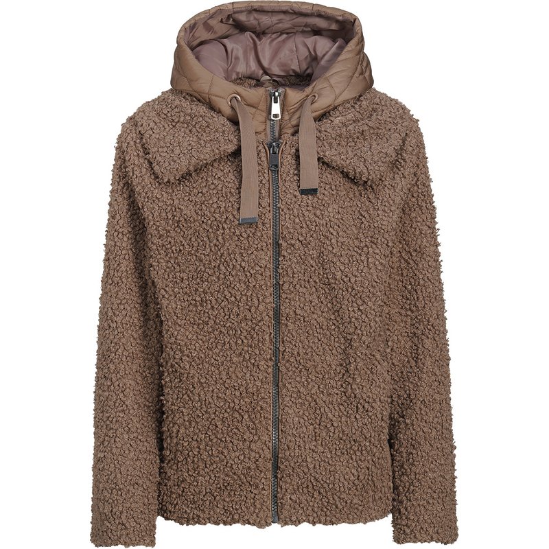 Damen Teddyjacke mit Steppeinsätzen