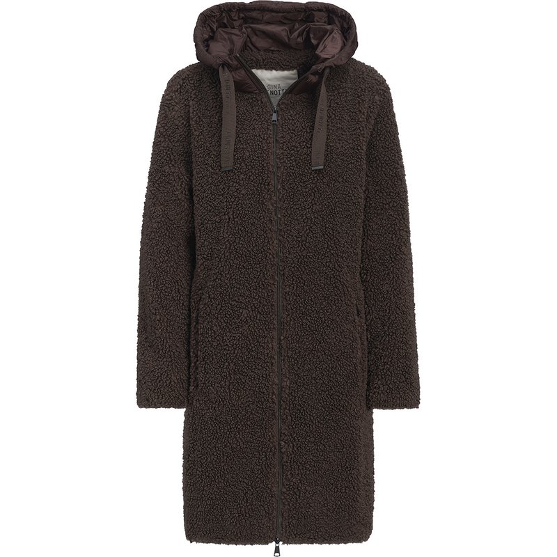 Damen Teddymantel mit Stepp-Detail