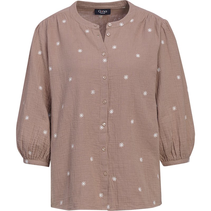 Damen Musselin-Bluse mit Stickerei