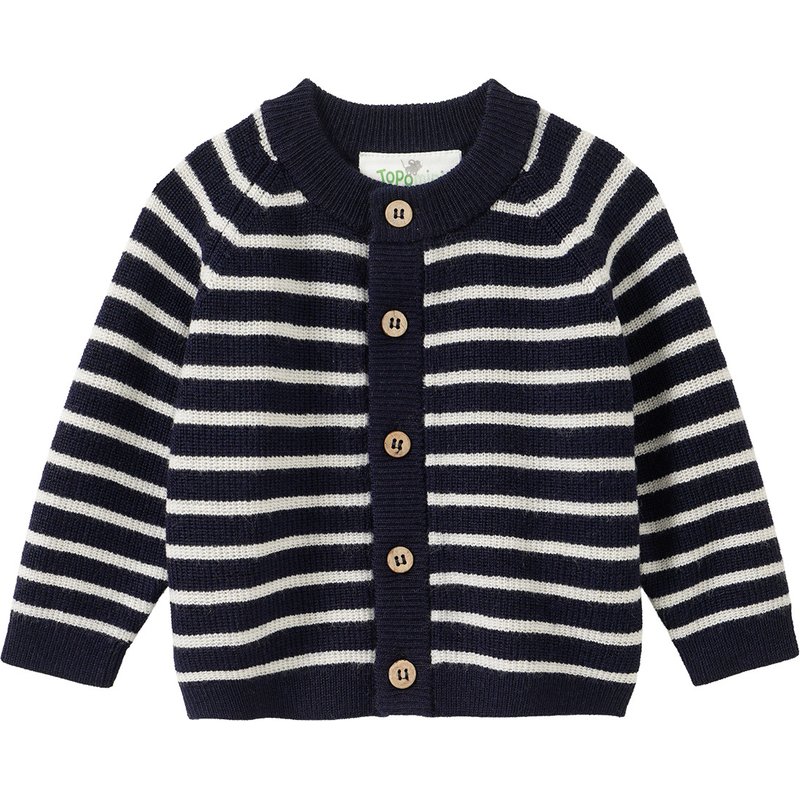 Newborn Merino-Strickjacke mit Streifen
