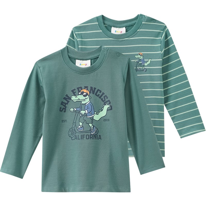 2 Baby Langarmshirts mit Print