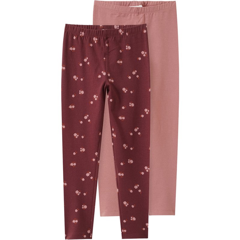 2 Mädchen Leggings mit Blümchen
