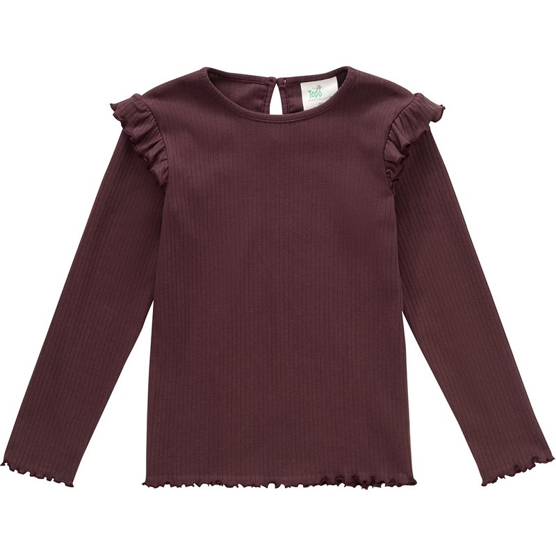 Mädchen Langarmshirt mit Rippstruktur