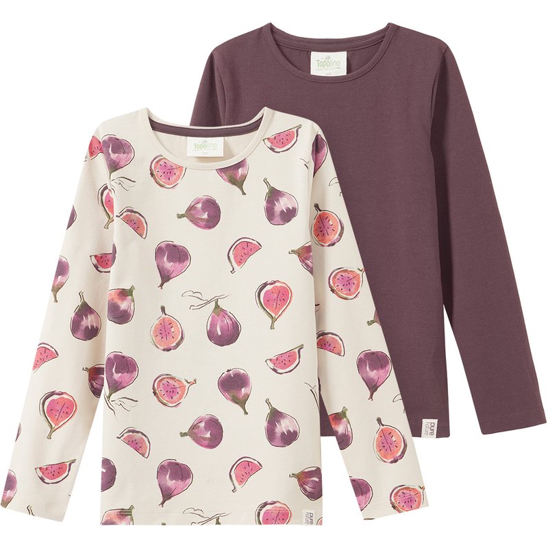 2 Mädchen Langarmshirts mit Feigen