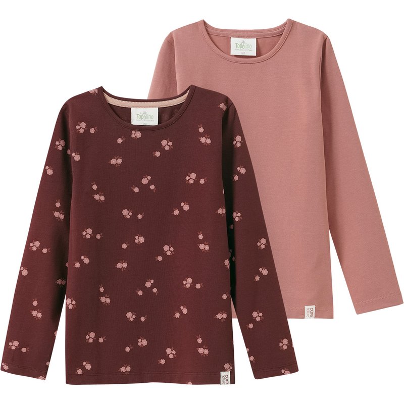 2 Mädchen Langarmshirts mit Blümchen