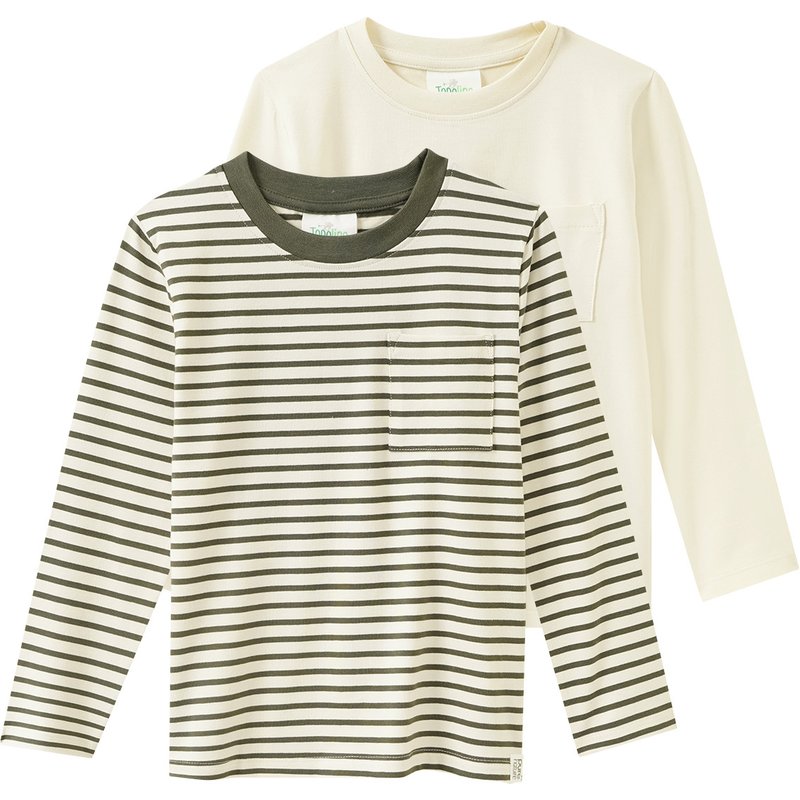 2 Jungen Langarmshirts mit Brusttasche
