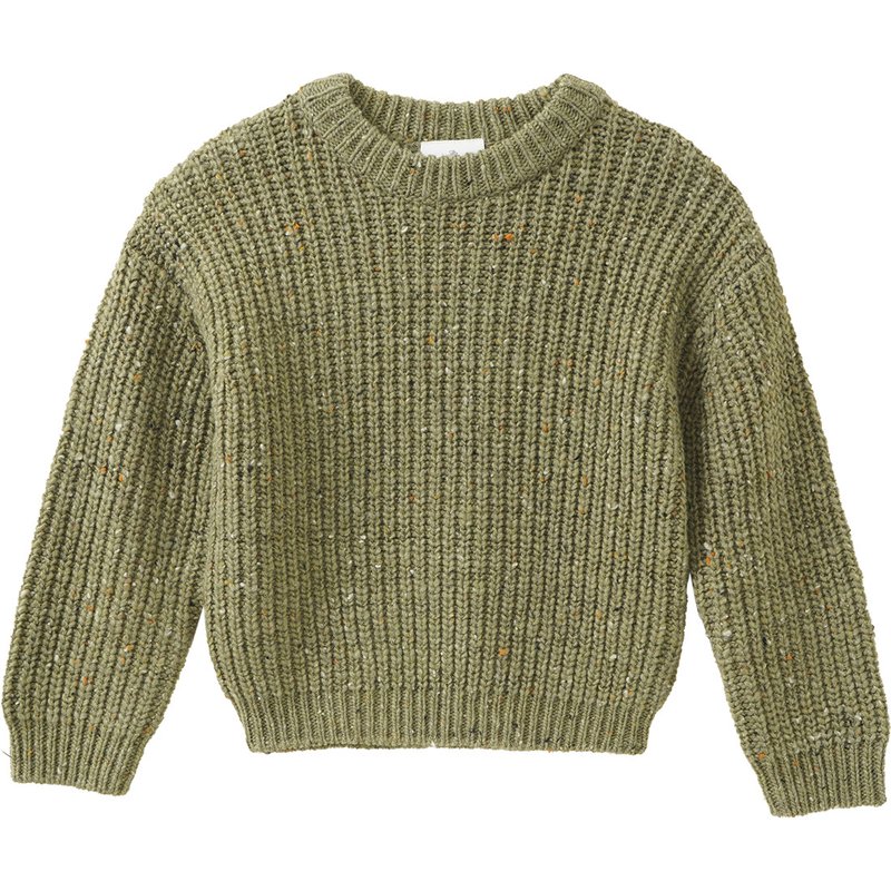 Jungen Woll-Strickpullover mit Mouliné-Effekt