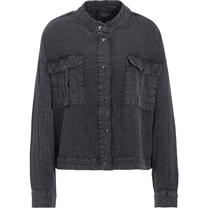 Damen Musselin-Bluse in Used-Optik