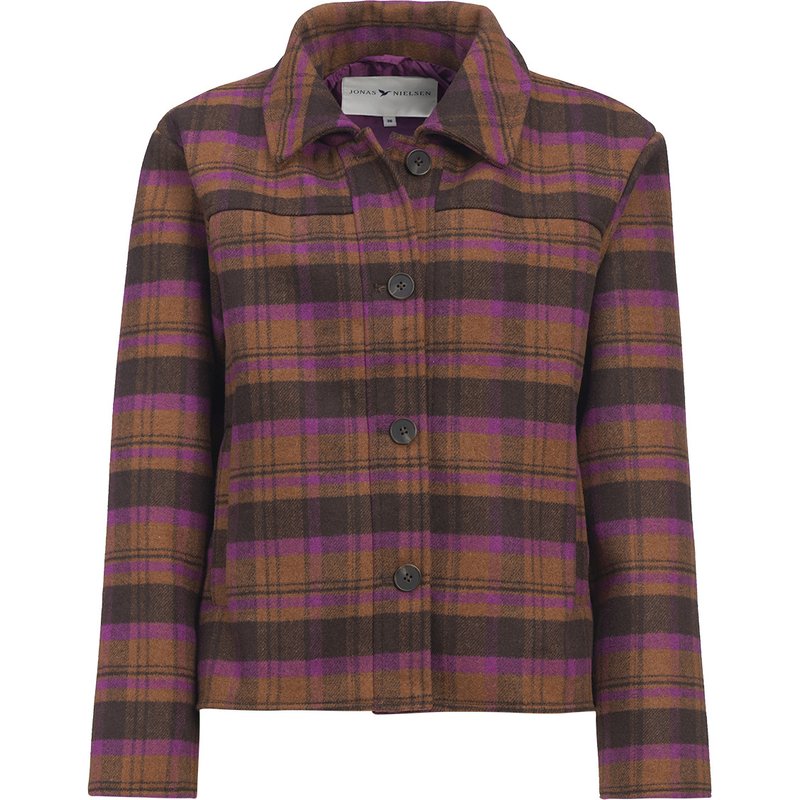 Damen Wolljacke mit Karo-Muster
