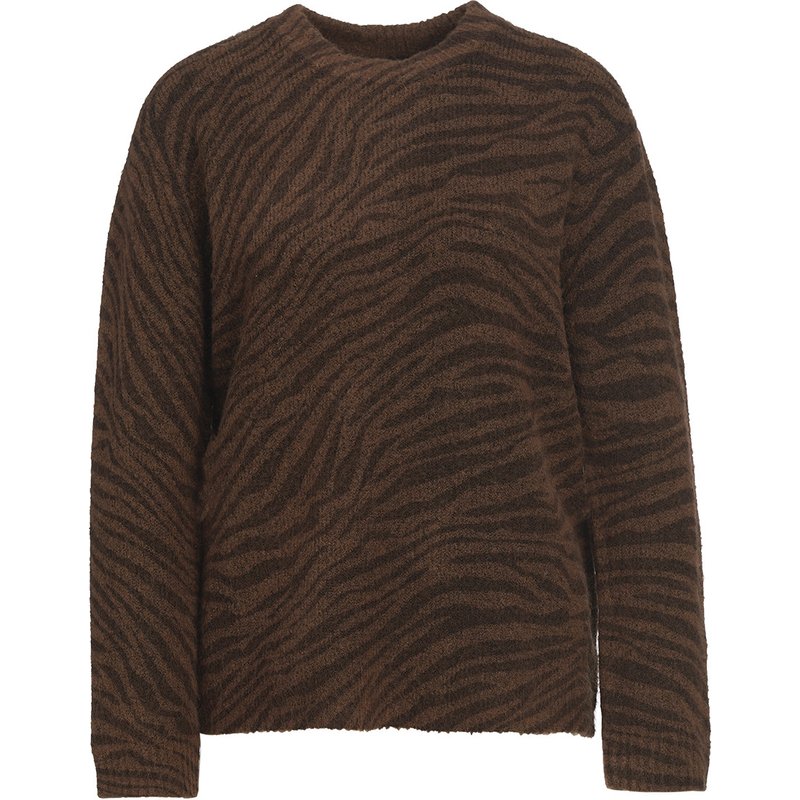 Damen Strickpullover mit Leo-Muster