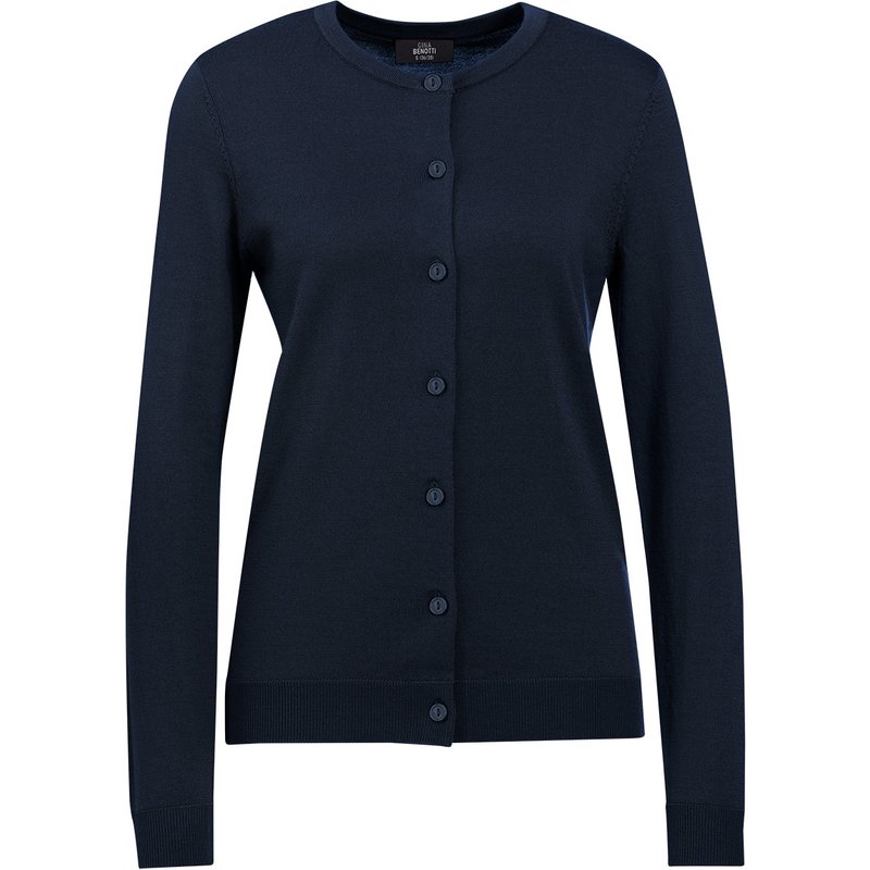 Damen Merino-Strickjacke in Unifarben