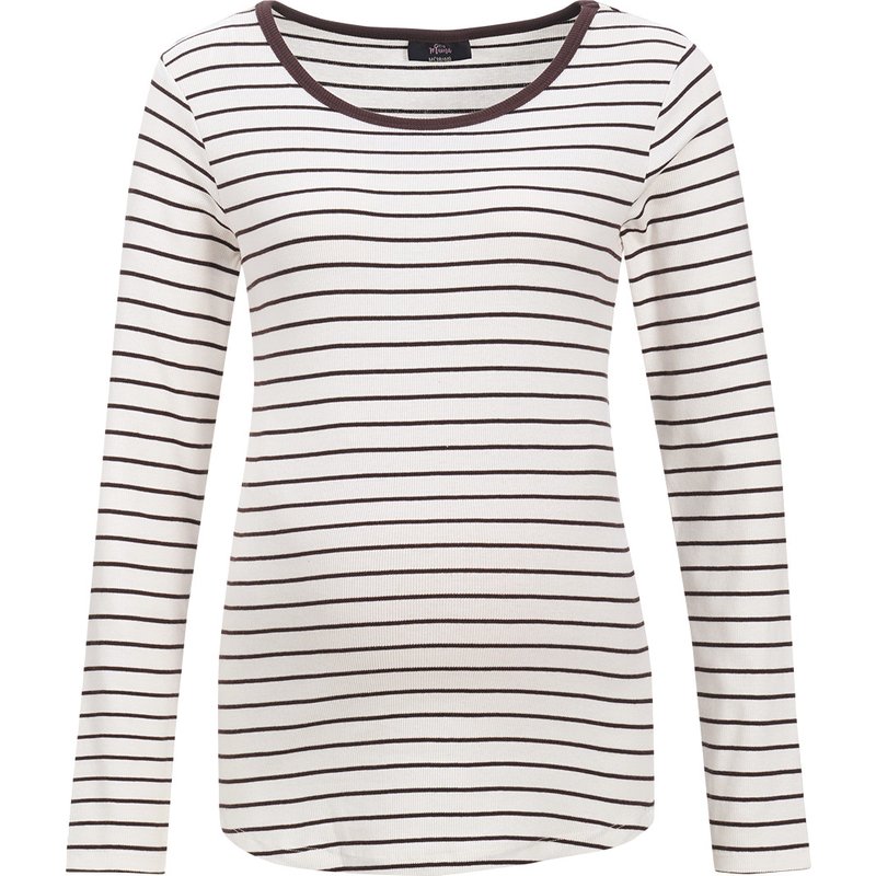 Damen Umstands-Langarmshirt im Ringel-Look