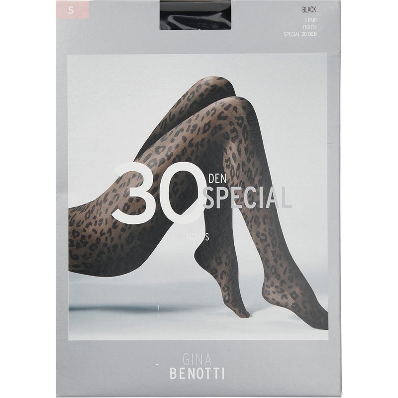 Damen Feinstrumpfhose mit Leo-Muster 30 DEN