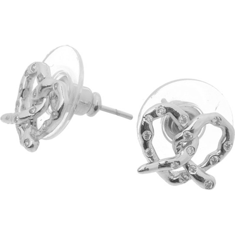 Damen Ohrstecker in Brezel-Form