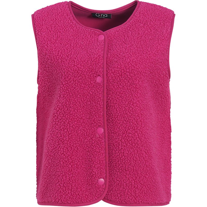 Damen Teddyweste mit Knopfleiste