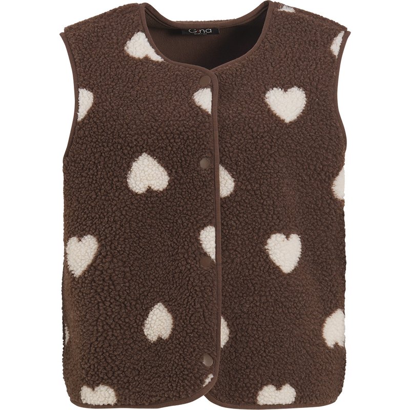 Damen Teddyweste mit Knopfleiste