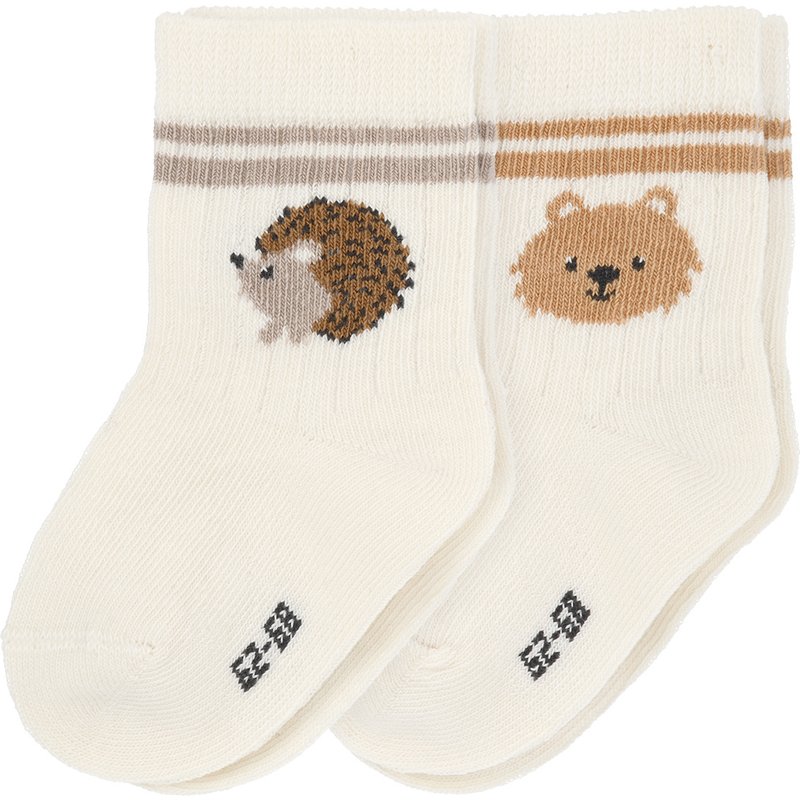2 Paar Newborn Socken mit Tier-Motiven