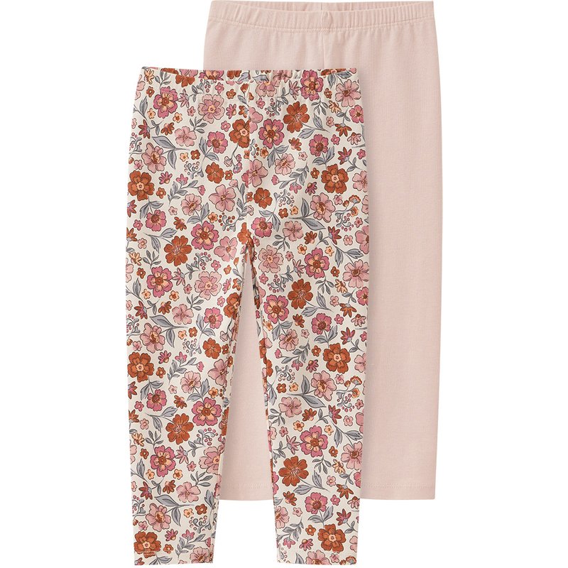 2 Baby Leggings mit Blümchen