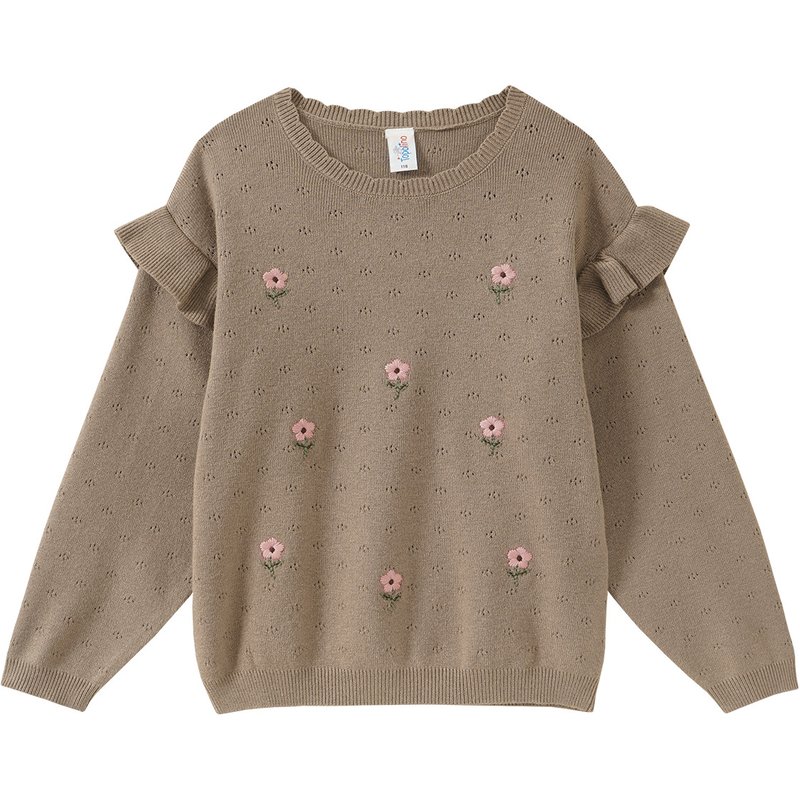 Mädchen Strickpullover mit Ajour-Muster