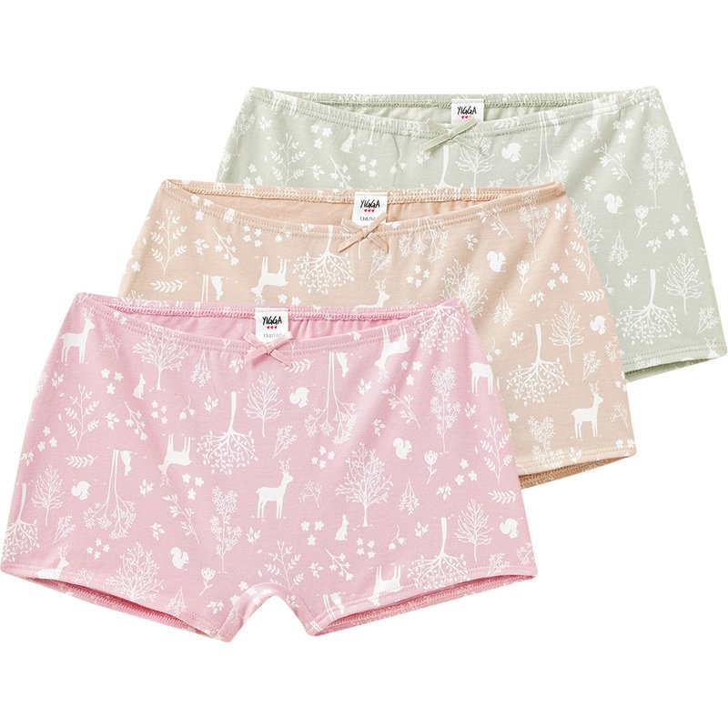 3 Mädchen Pantys mit Waldtier-Motiven