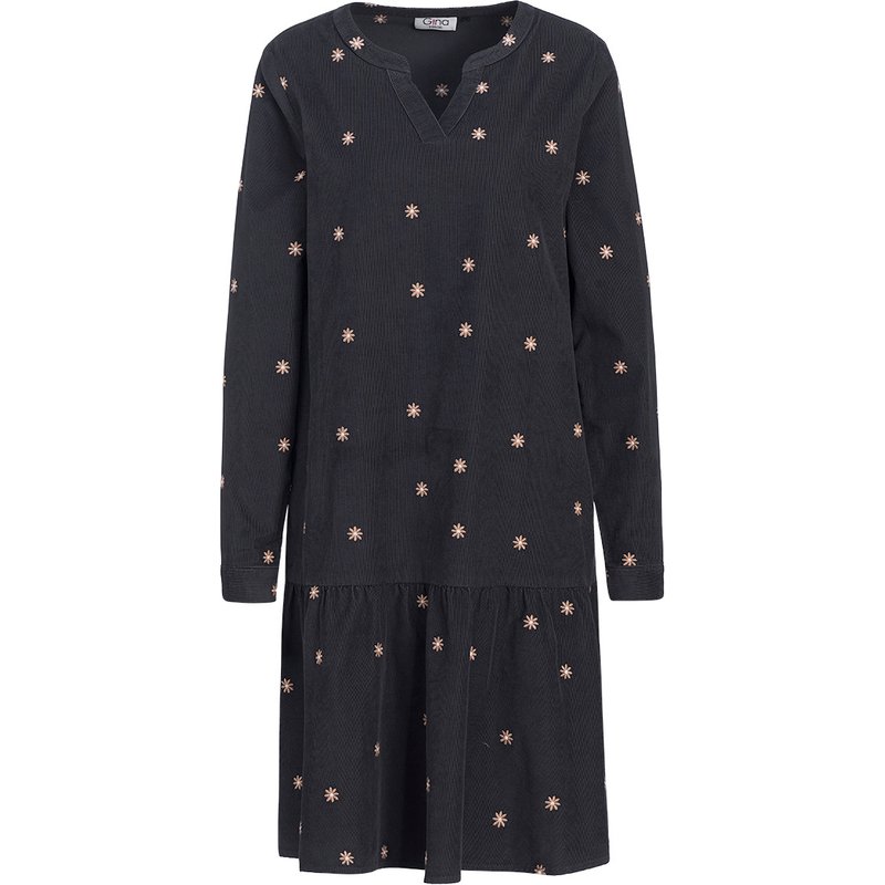 Damen Cord-Kleid mit Stickereien