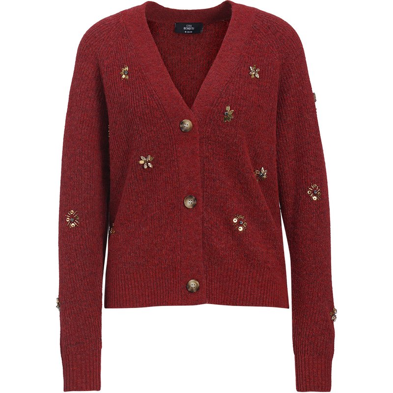 Damen Strickjacke mit Stickereien