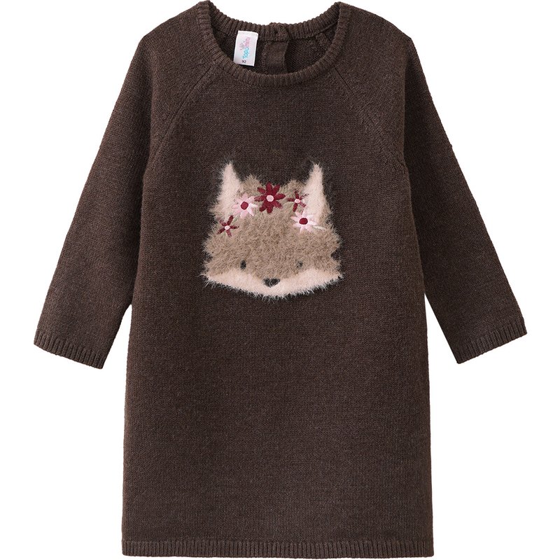 Baby Strickkleid mit Fuchs-Motiv