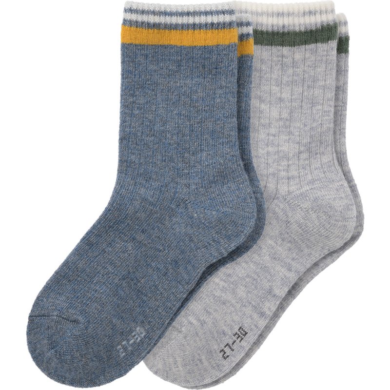 2 Paar Jungen Socken mit Woll-Anteil