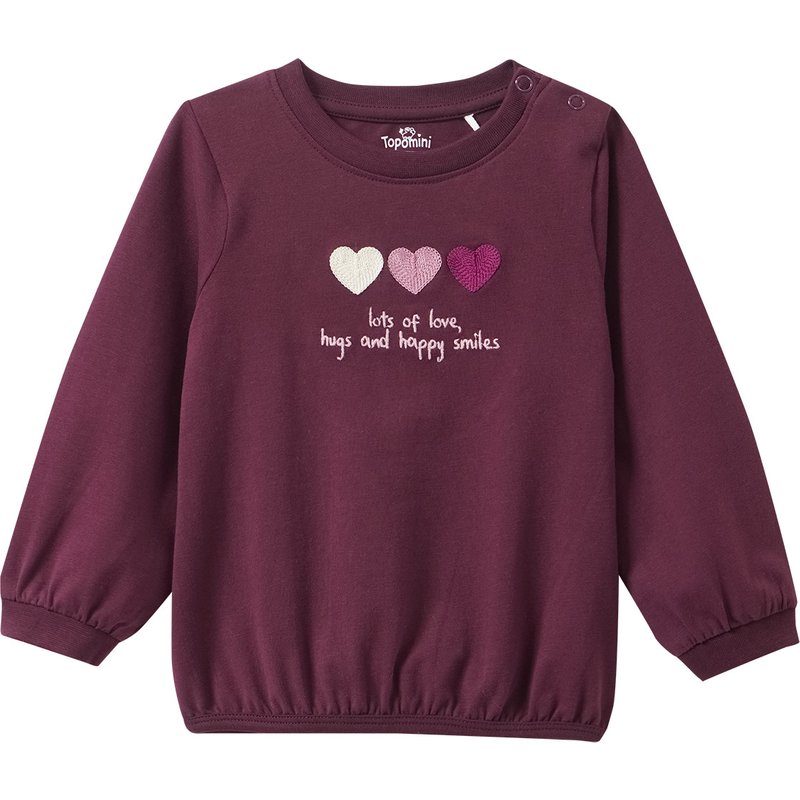 Baby Langarmshirt mit Herzchen-Stickerei