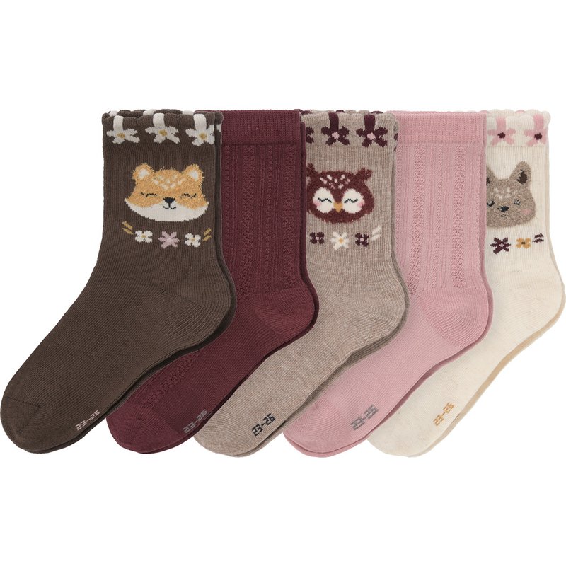 5 Paar Madchen Socken im Design-Mix