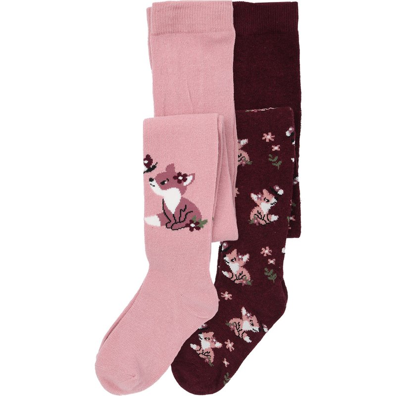2 Mädchen Strumpfhosen mit Fuchs-Motiven