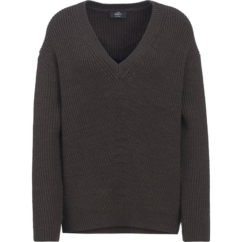 Damen Strickpullover mit V-Ausschnitt