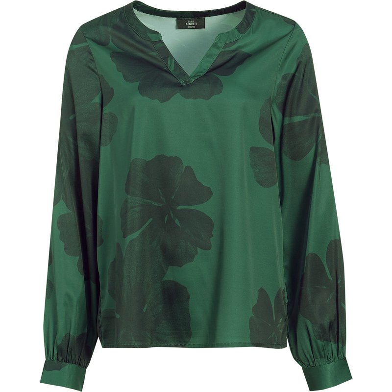 Damen Satinbluse mit Allover-Print