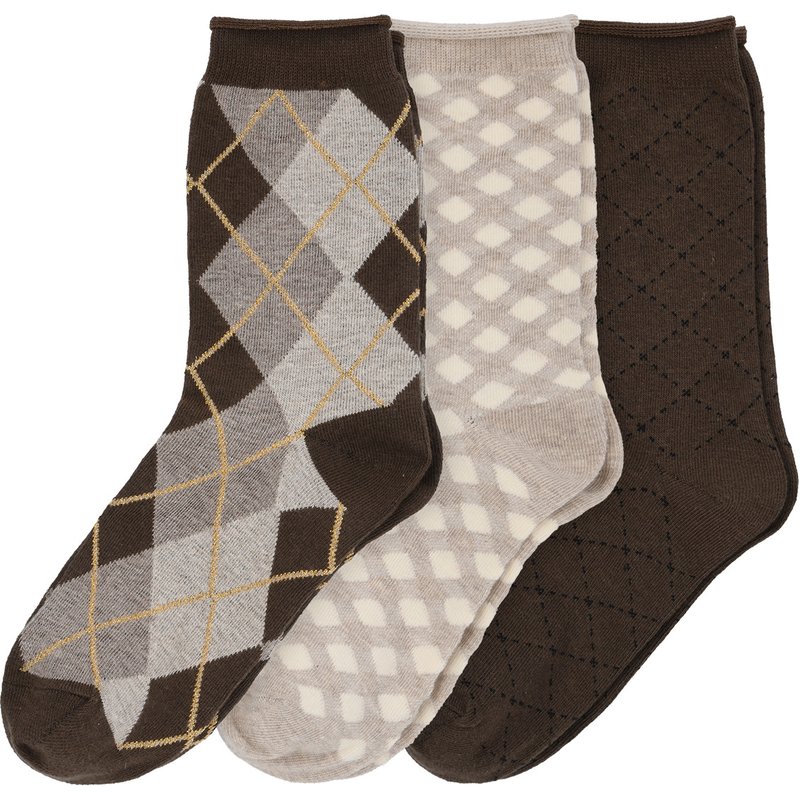 3 Paar Damen Socken im Muster-Mix