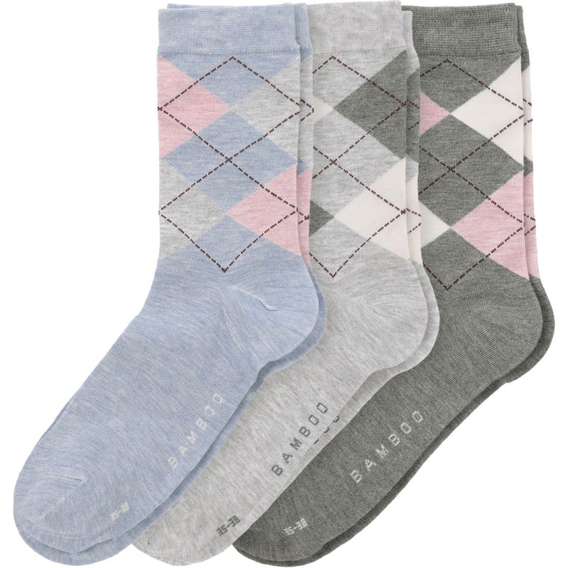 3 Paar Damen Socken kariert