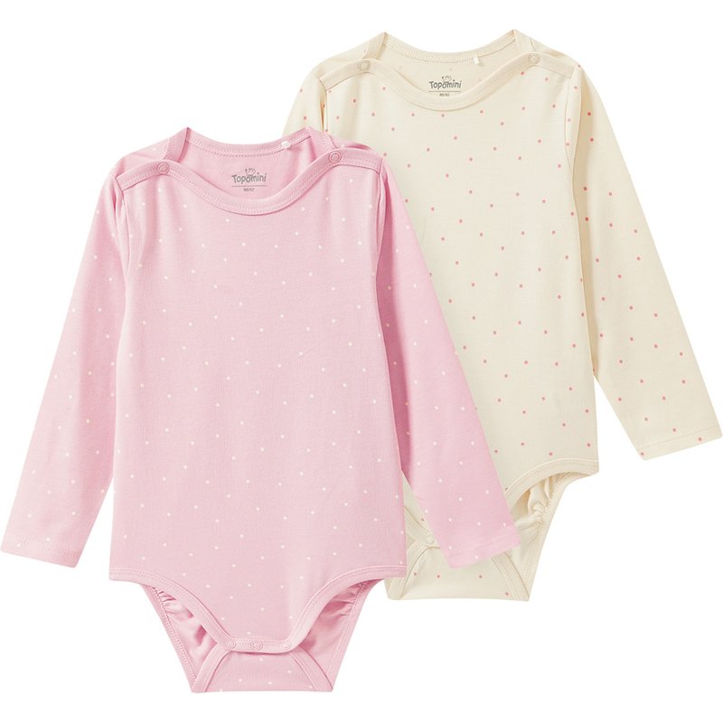 2 Baby Langarmbodys gepunktet