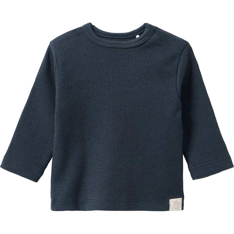Newborn Langarmshirt mit Rippstruktur