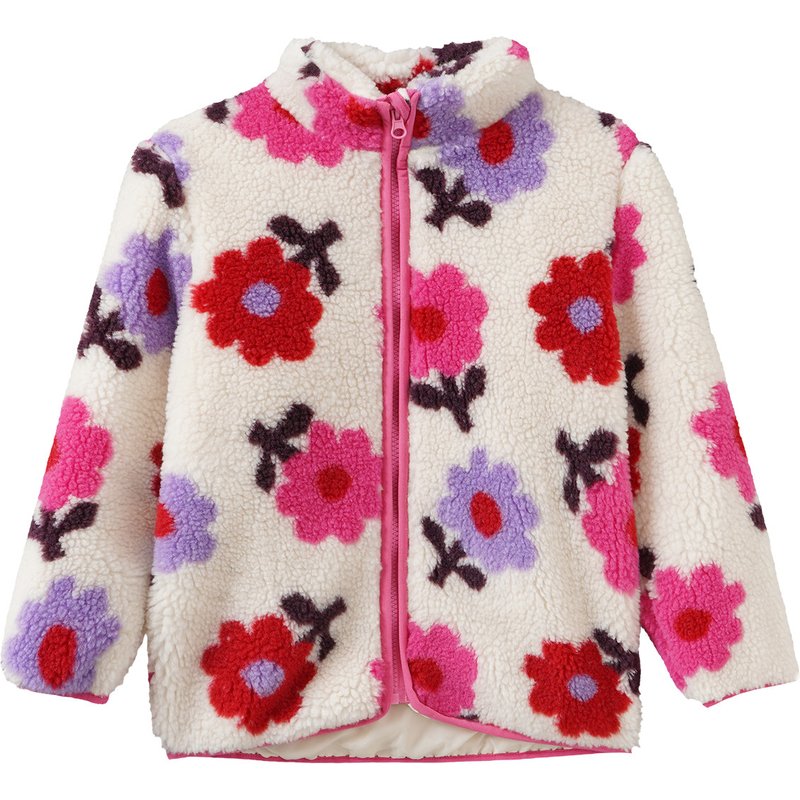Mädchen Teddyjacke mit Blumen-Motiven