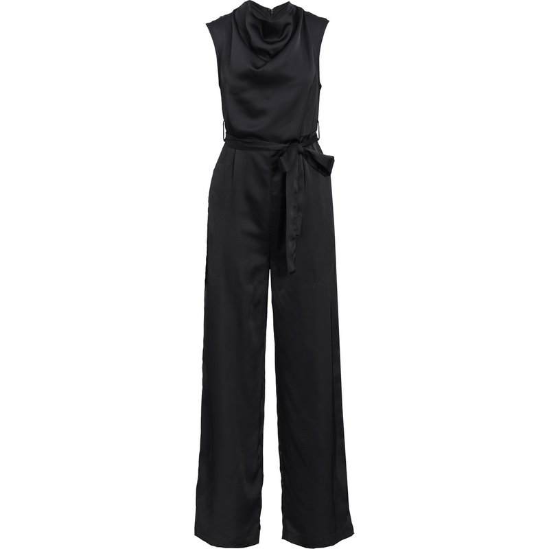 Damen Satin-Jumpsuit unifarben